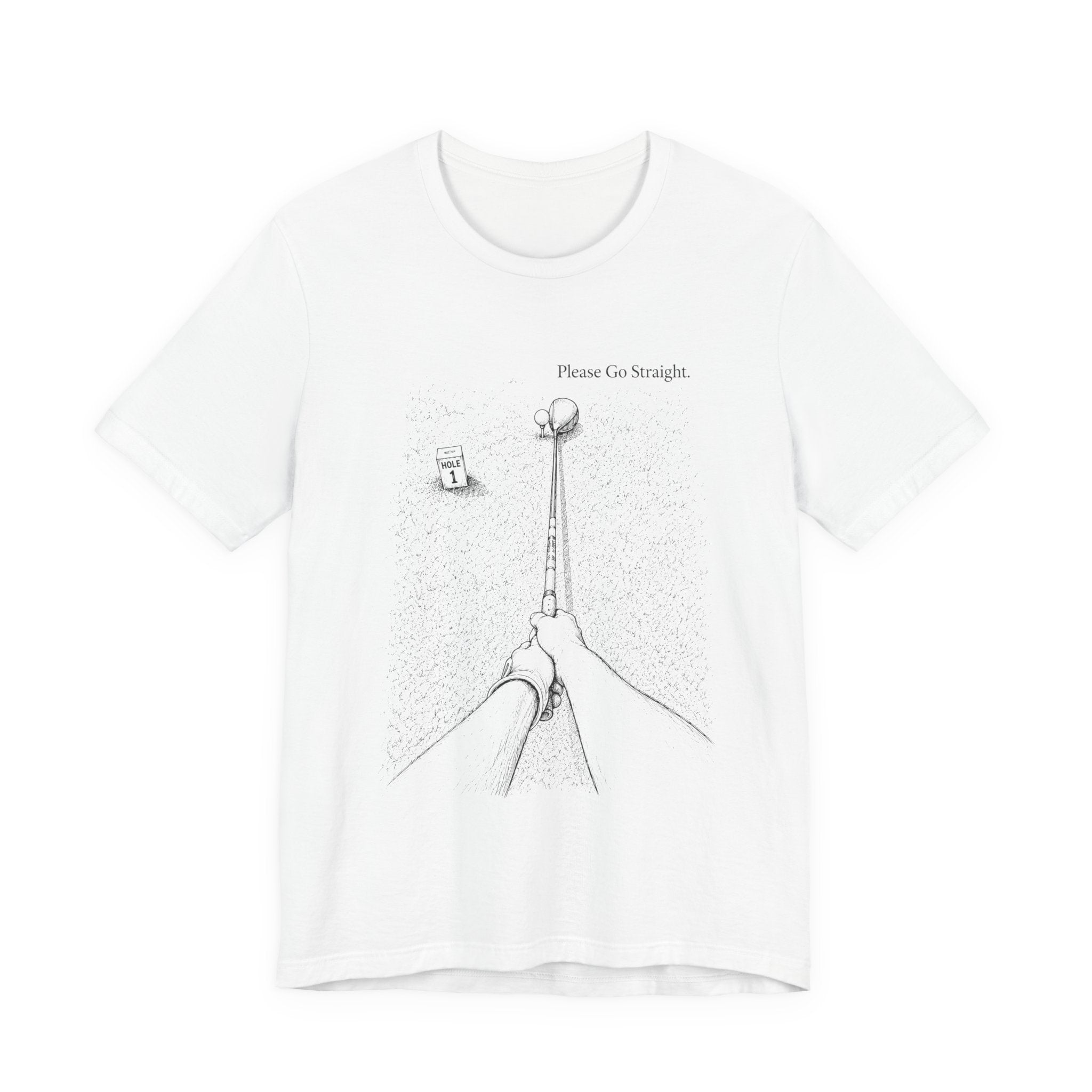 T-Shirt — 'Please Go Straight' Minimalist Road Perspective Tee